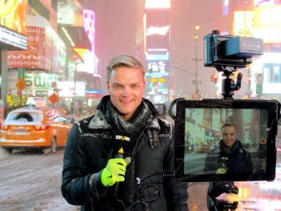 Manuel Koch am Times Square